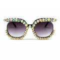 Trendy punk glasses diamond sunglasses