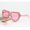 Trendy punk glasses diamond heart-shaped shade
