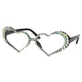 Trendy punk glasses heart diamond uv protection sunglasses