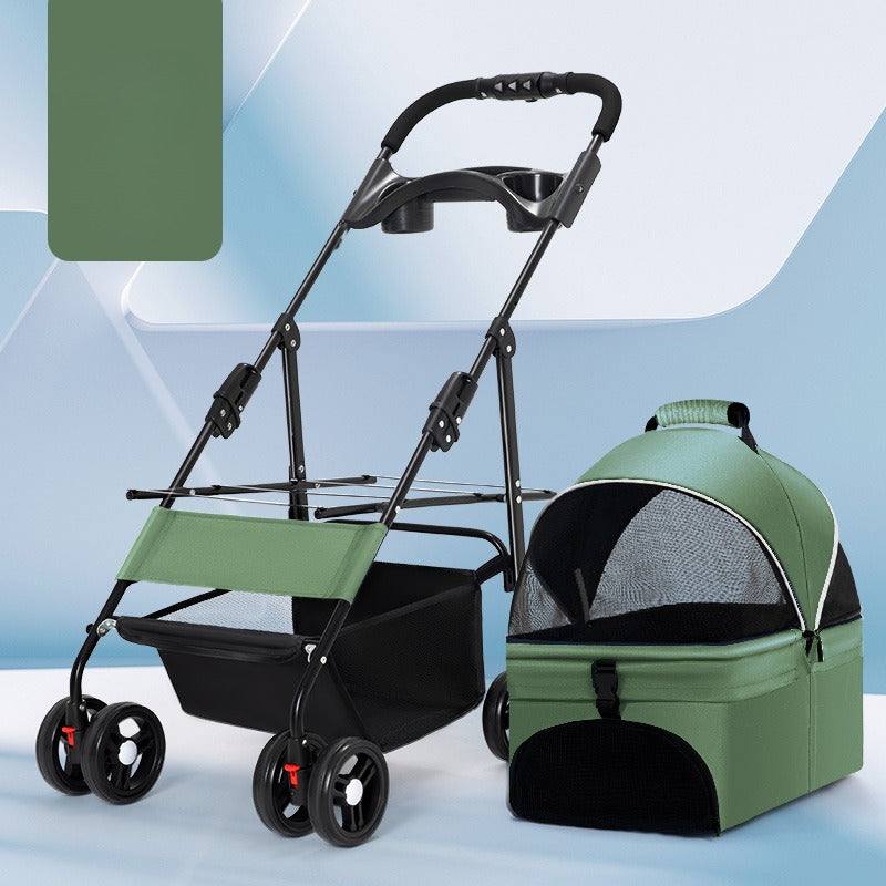 Pet Stroller 2026 Portable Pet Cart Separable Dog Cat Cat Bag Small and Medium Dogs Outdoor Out Cross Border Cart