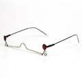 Trendy punk glasses diamond lower frame