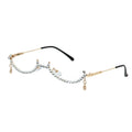 Trendy punk glasses pendant white diamond large frame