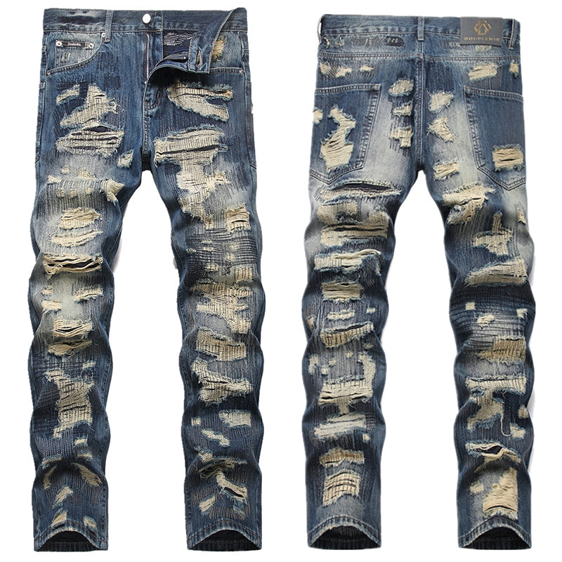 Mens Fashion Jeans damaged #027 Pure cotton high quality