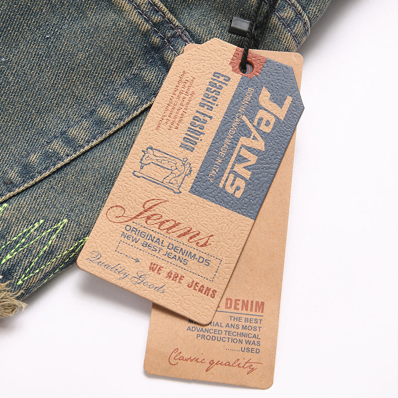 Mens Fashion Jeans Destroy embroidery thread balls 5721# Pure cotton high quality
