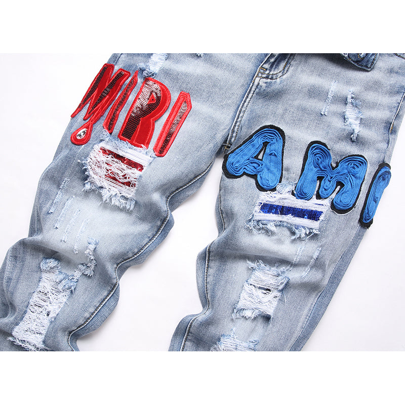 AMIRI Jeans High-quality distressed pure cotton