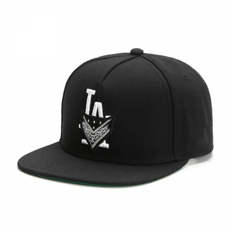 Trendy flat brimmed snapback hatslos angeles laletterembroiderunisex