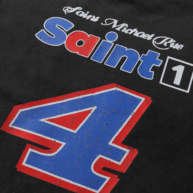 Saint Michael T Shirts Red Blue Saint 1 Script Michael Casual Text Illustration