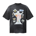 Saint Michael T Shirts Retro Christ Figure Saint Tears Streetwear Print