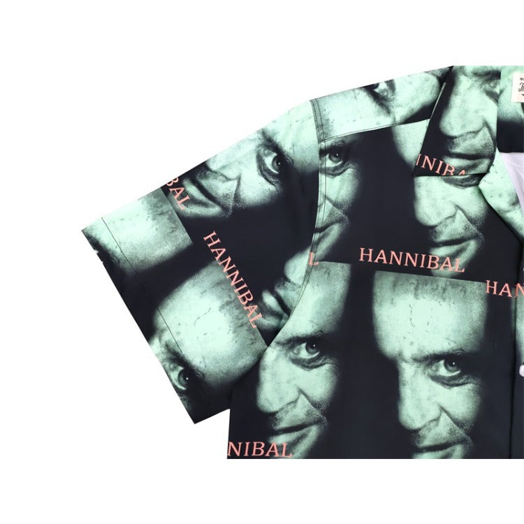 GUILTYPARTIES TIGER Shirts 22ss Exclusive Hannibal Movie Series Portrait Full Print Short Sleeve Shirt Men