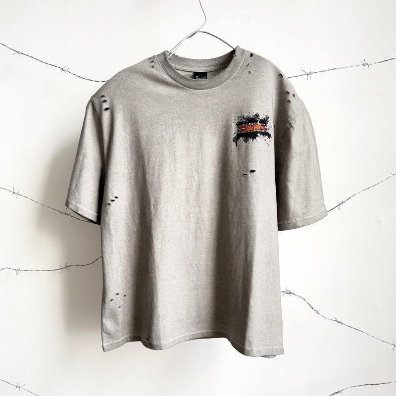 Unisex Vintage T Shirts Saint x Hot Wheels x Land Rover Defender three-way collaboration: featuring a lid-and-base style collar construction with single-needle stitching, a special enzyme-abrasion and vintage-wash finish, direct-to-garment white in