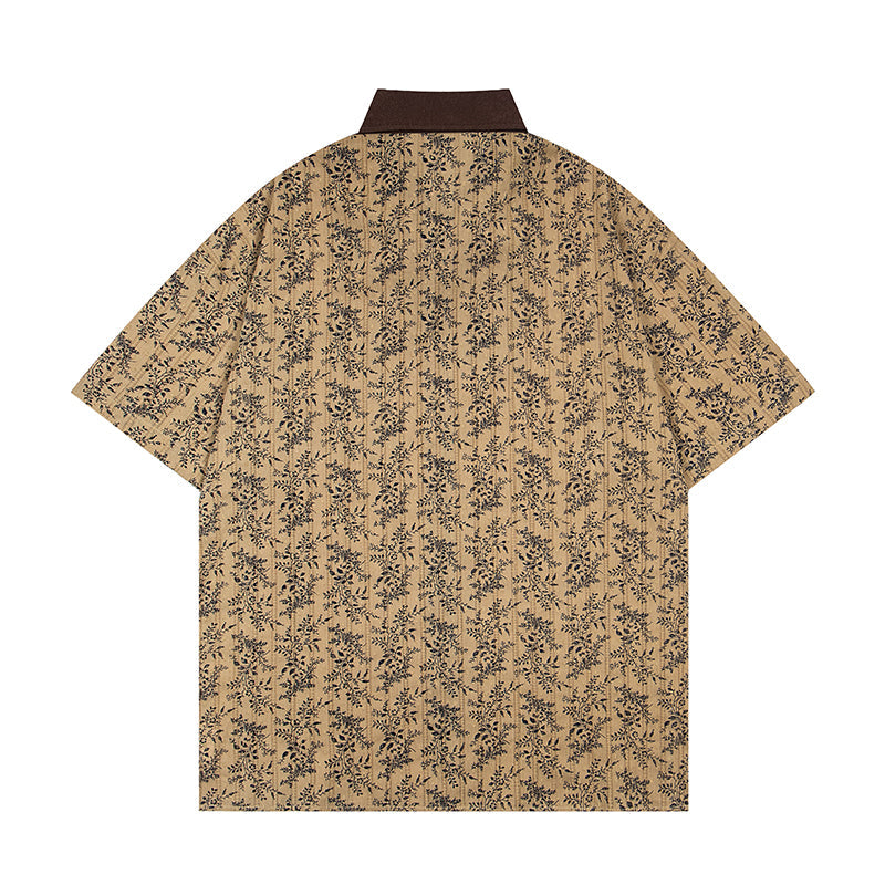 Unisex vintage T-shirt Polo shirt with a stand-up collar