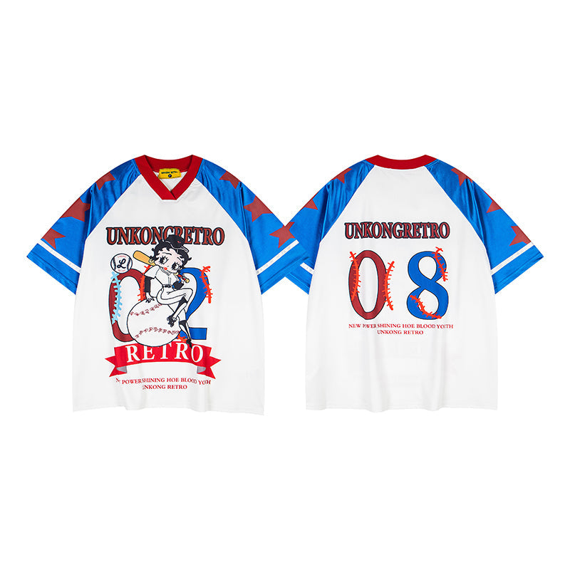 Unisex vintage T-shirt Polo shirt with a stand-up collar