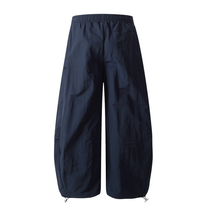 American-style streetwear harem pants Elastic Drawstring Waist Relaxed Barrel Silhouette