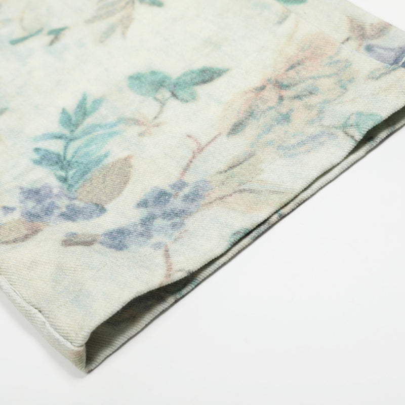 American-style streetwear harem pants Vintage Botanical Floral Print Soft Textured Weave