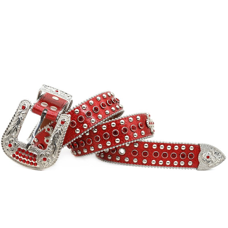 Hip-hop punk rhinestone belt full diamond fashionpunk