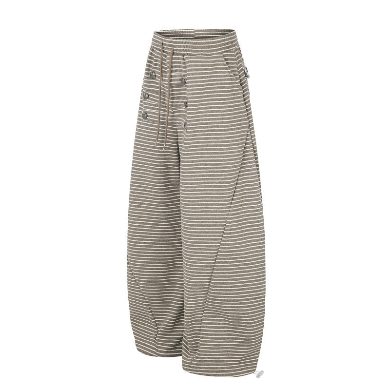 American-style streetwear harem pants Wavy rib fabric baggy street fit