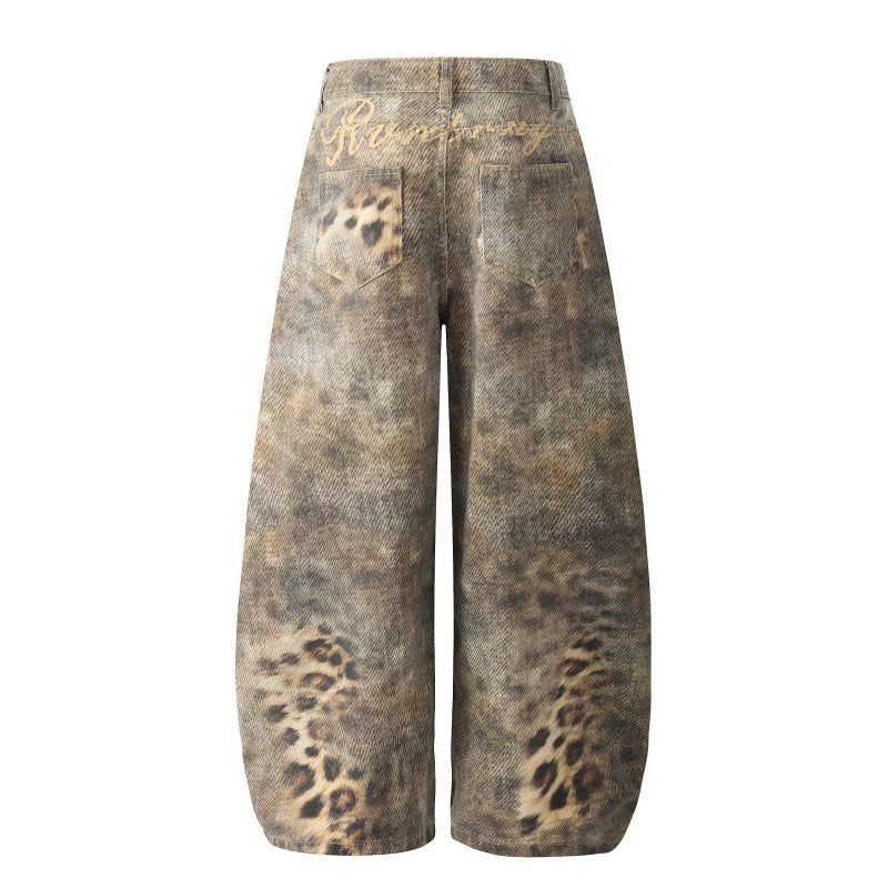 American-style streetwear harem pants Faded Multi-Print Voluminous Apparel