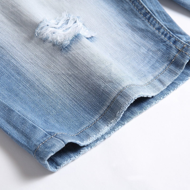Denim shorts High-quality trendy casual pure cotton Non-stretch plus-size men's clothing