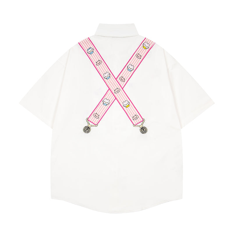 Unisex vintage T-shirt Polo shirt with a stand-up collar