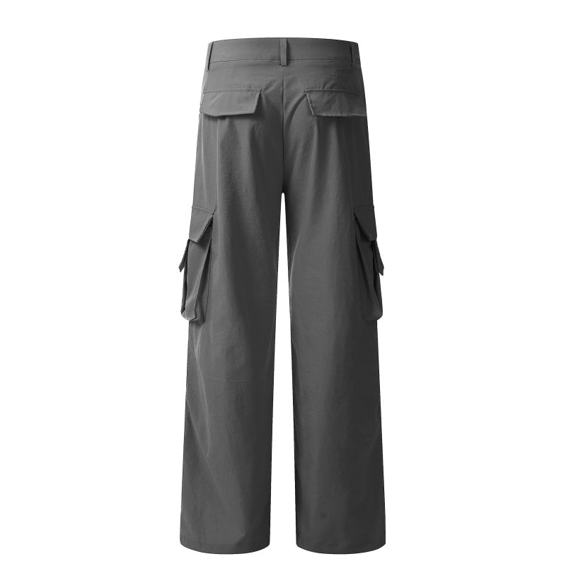 American-style streetwear harem pants Oversized Side Pocket Ruched Casual Cargo Bottoms