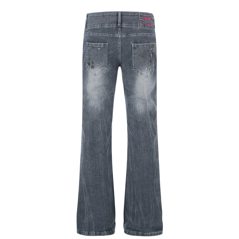 American-style streetwear harem pants Crinkle Fade Detail Vintage Distressed Weave