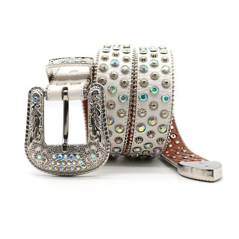 Hip-hop punk rhinestone belt punk style