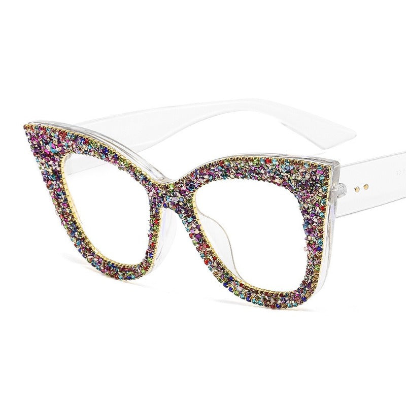 Trendy punk glasses cat eye gravel anti-blue light
