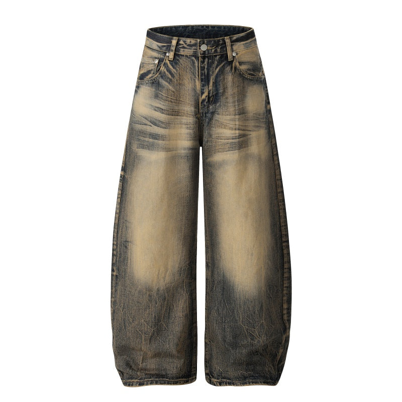 American-style streetwear harem pants Shadow Bleach Distressed Casual Outfit