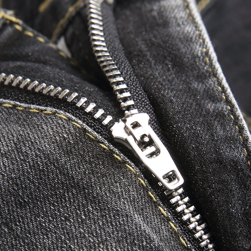 Mens Fashion Jeans Black and gray color blocking 5706# Pure cotton high quality