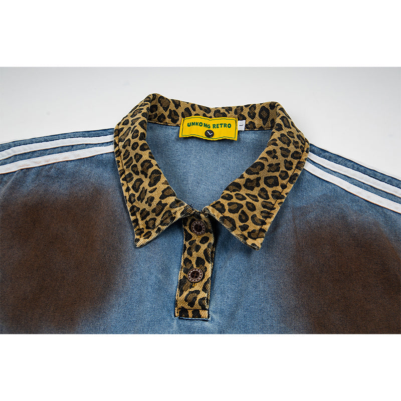 Unisex vintage T-shirt Polo shirt with a stand-up collar