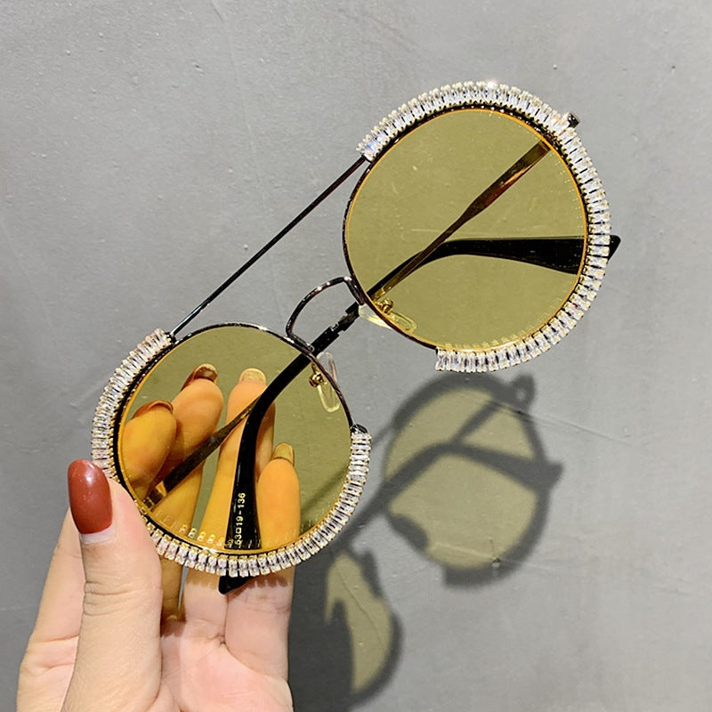 Trendy punk glasses retro round