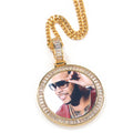 Jewelry Copper T Square Zircon Round Pendant Hip Hop Spectrum