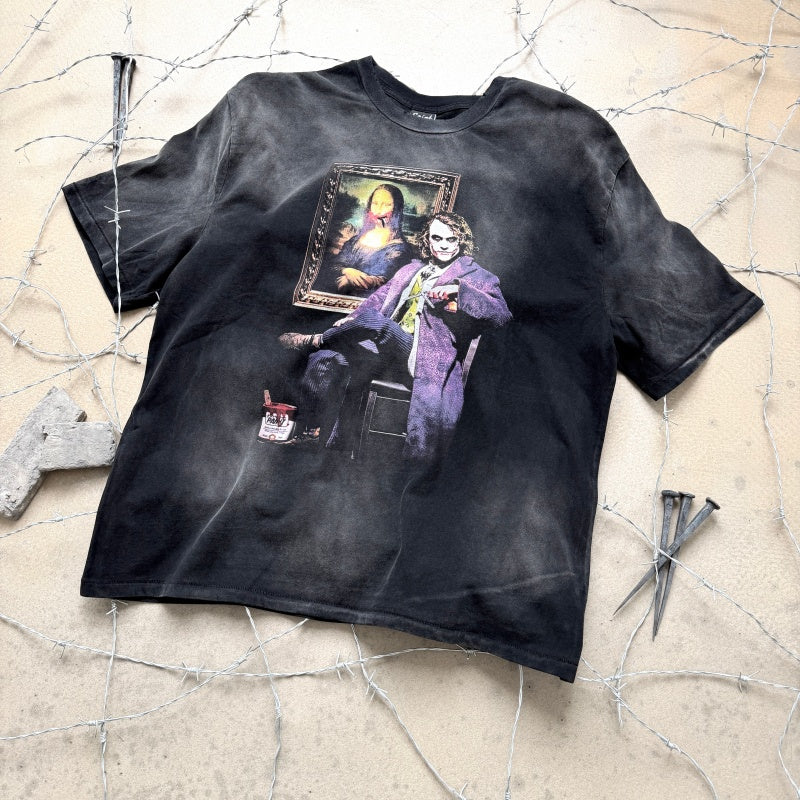 Unisex Vintage T Shirts Saint × Joker Artist Limited Edition Collaboration T-Shirt. Features authentic-spec 280g heavyweight fabric that retains its quality after washing. Crafted with vintage-style single-stitch and heaven-and-earth (blind stitc