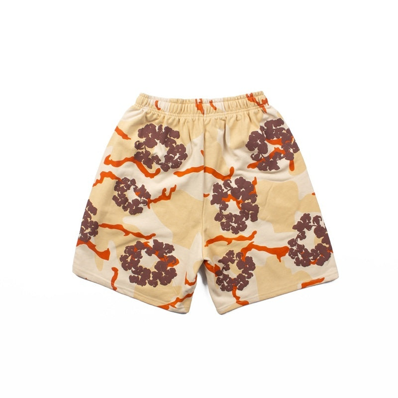Denim Tears Shorts Y2K Heavyweight Camouflage Flower Printed Streetwear Shorts
