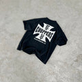 ERD T Shirts Distressed Iron Cross Letter Print Oversized Black Daily Street