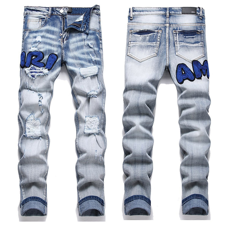 AMIRI Jeans High-quality distressed pure cotton