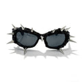 Trendy punk glasses retro spiked dark