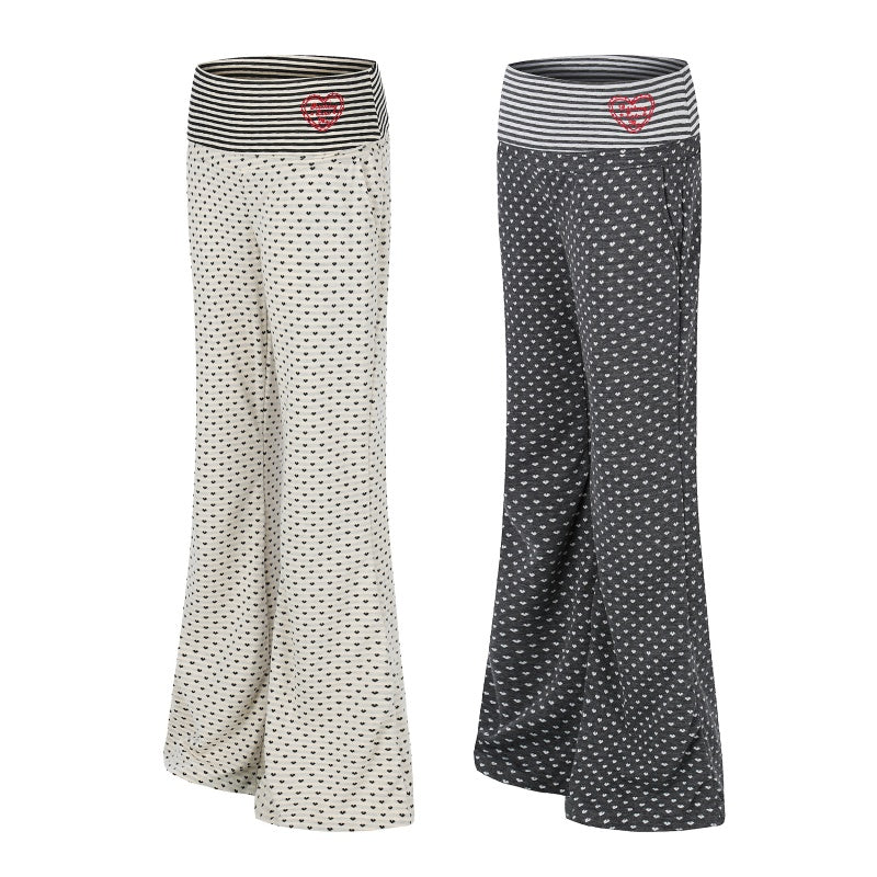 American-style streetwear harem pants Low Rise Dot Print Slim Flare Outfit