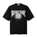 RHUDE T Shirts Distressed Rhude College Motif
