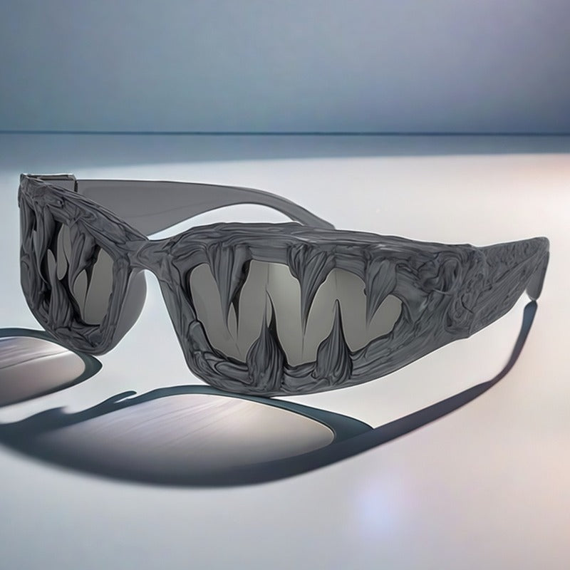 Trendy punk glasses venom glue dark