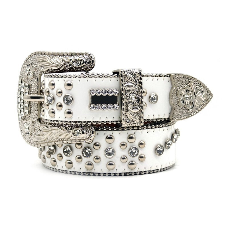 Hip-hop punk rhinestone belt punk style