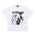 ERD T Shirts Overlaid Typography Blurry Portrait Graphic Casual Top