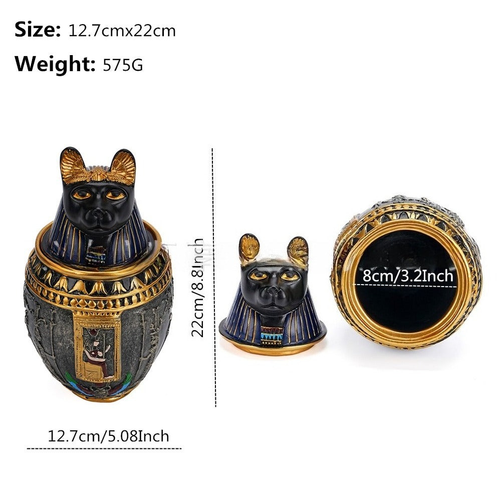Pet Urn Egyptian Pharaoh Pet Urn Old Gods Protect Anubis God Dog Death Urn Cat Jar Ornament