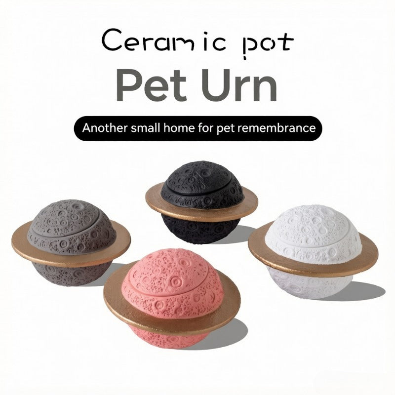 Pet Urn pet urn Moisture-proof and moisture-proof cat and dog pet urn Pet funeral supplies Sealed tank Cement planet cup