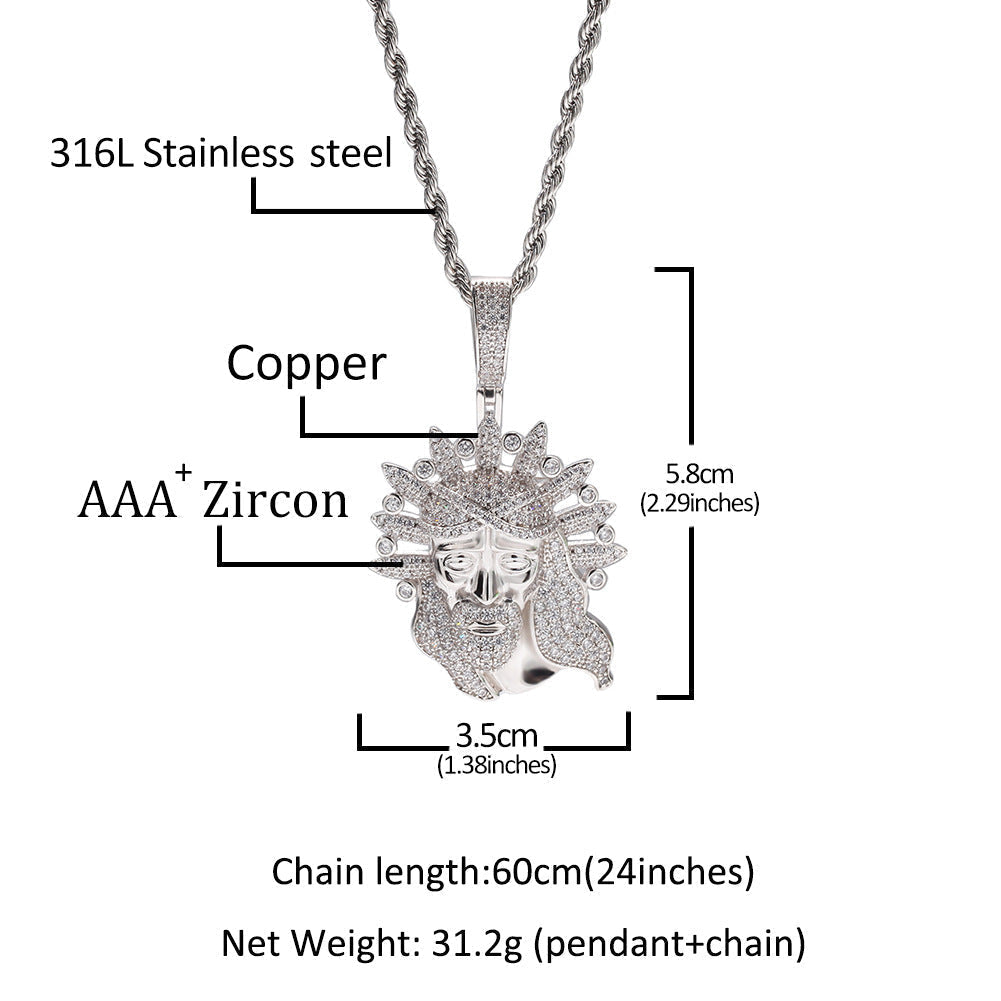 Jewelry Rap ins Zircon Necklace Pendant Egypt Pieces Far East Jesus Pieces