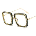 Trendy punk glasses with diamonds