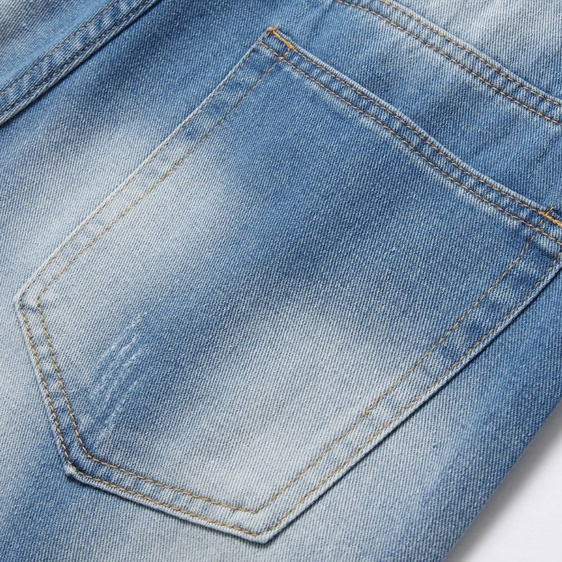 Denim shorts High-quality trendy Distressed with holes casual pure cotton Non-stretch plus-size men's clothing