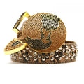 Hip-hop punk rhinestone belt earth buckle punk style