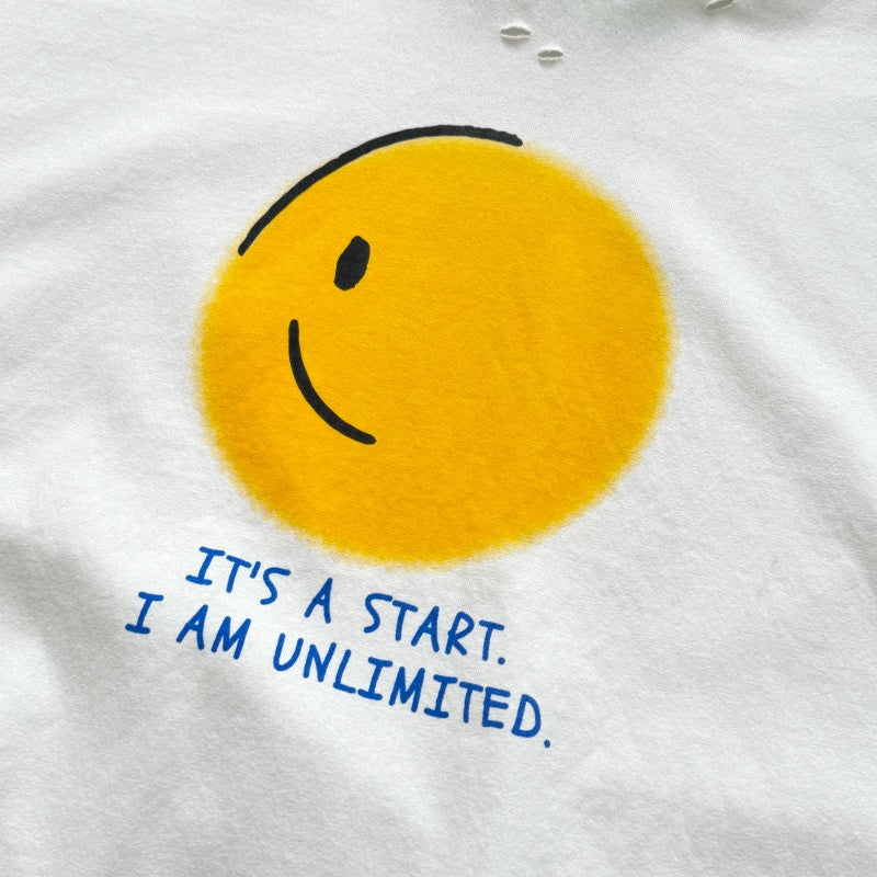 Unisex Vintage T Shirts Saint x Hiroshi Fujiwara IT'S A START Limited Collaboration â€?Authentic-spec 320g heavyweight fabric (retaining weight after washing); vintage single-stitch and blind-stitch construction; garment-dyed with enzyme-abrasion wa