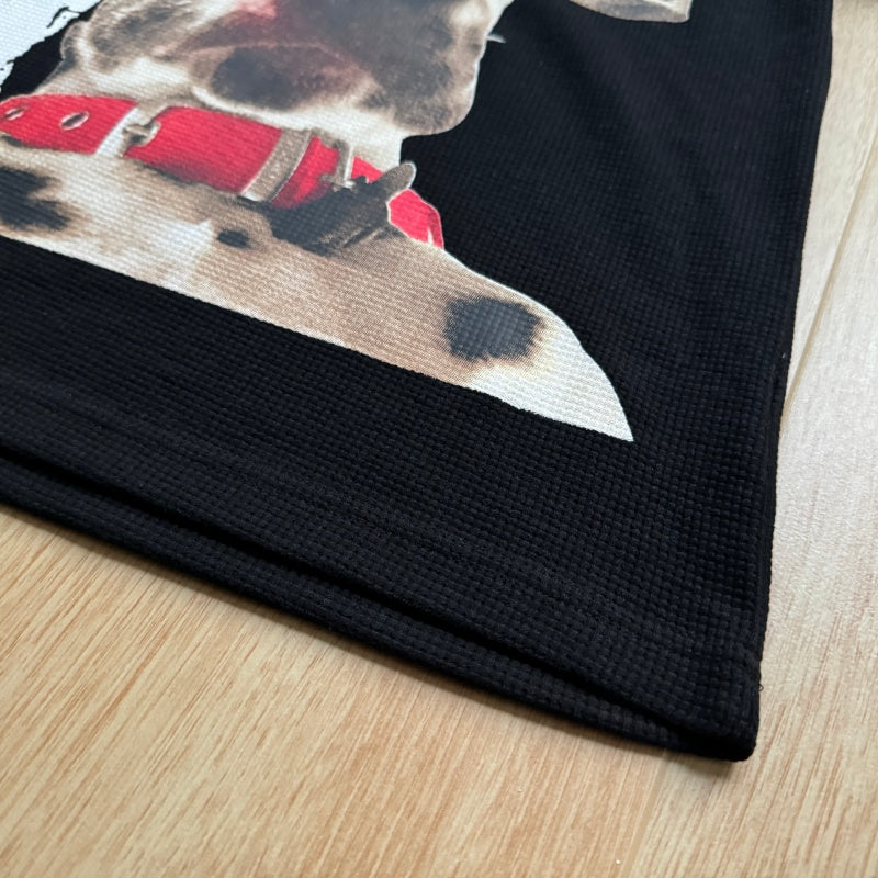 Unisex vintage T-shirt  Printed waffle fabric